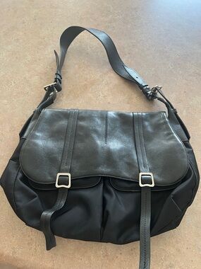 RADLEY LONDON Black Leather-Trim Shoulder Bag